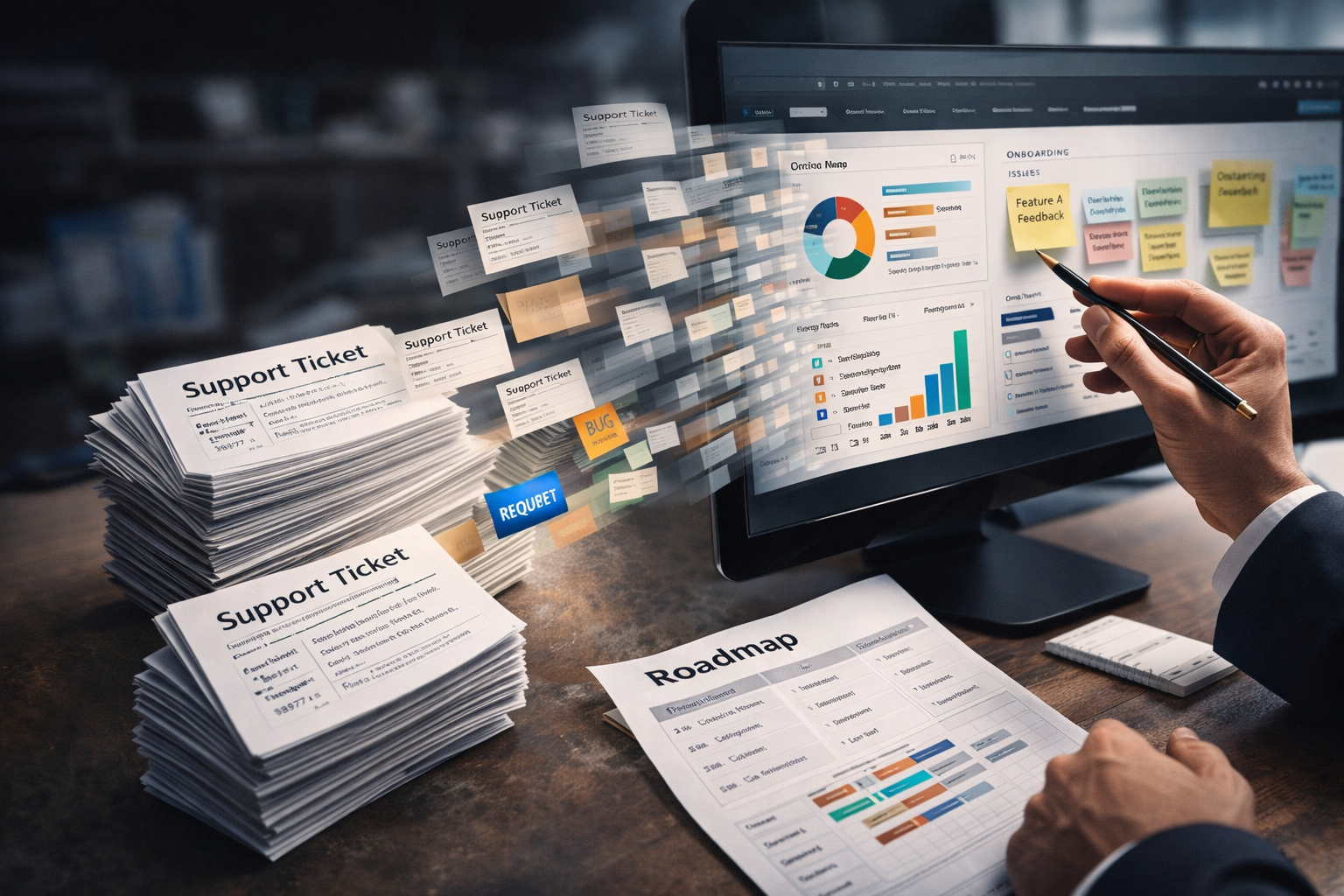 Support tickets transforming into product insights